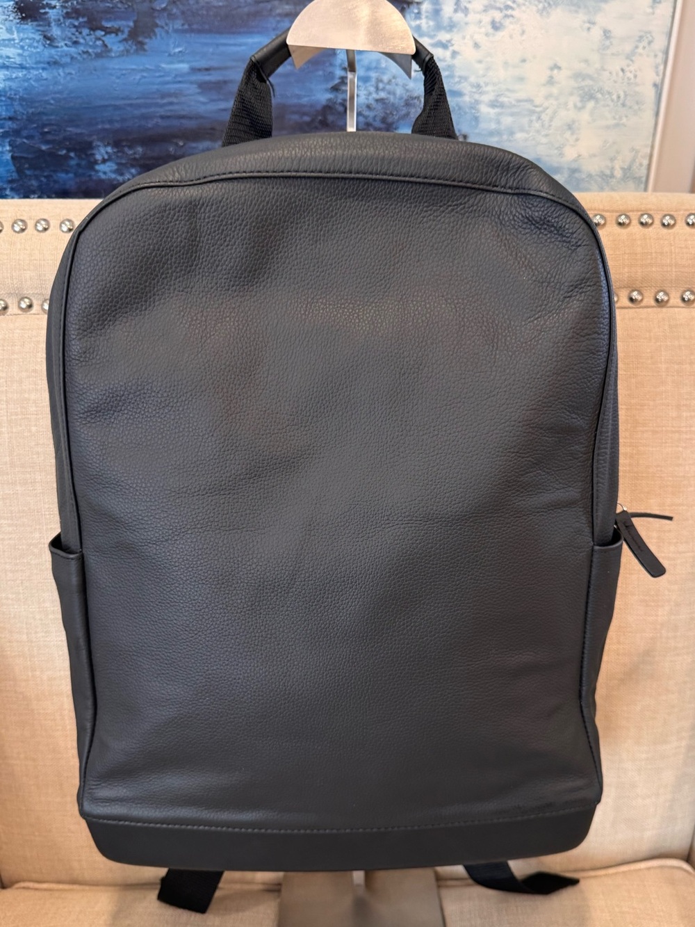 100% Leather Moleskine Classic Unisex Backpack Bag – Black (NWOT)